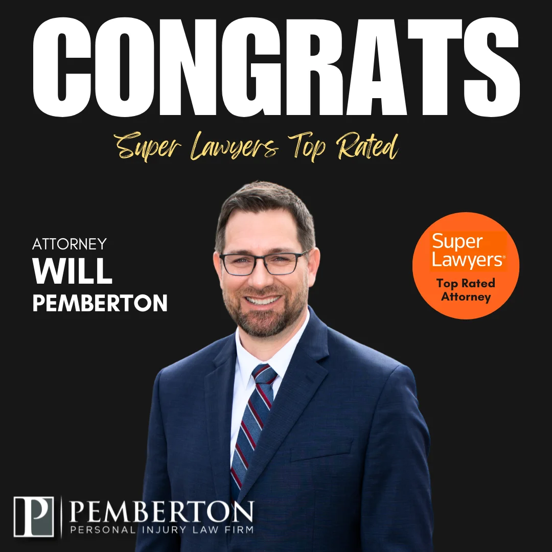 a graphic congratulating injury lawyer will pemberton on his 2024 super lawyers recognition