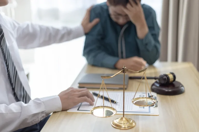 an emotionally distressed client talks with a professional