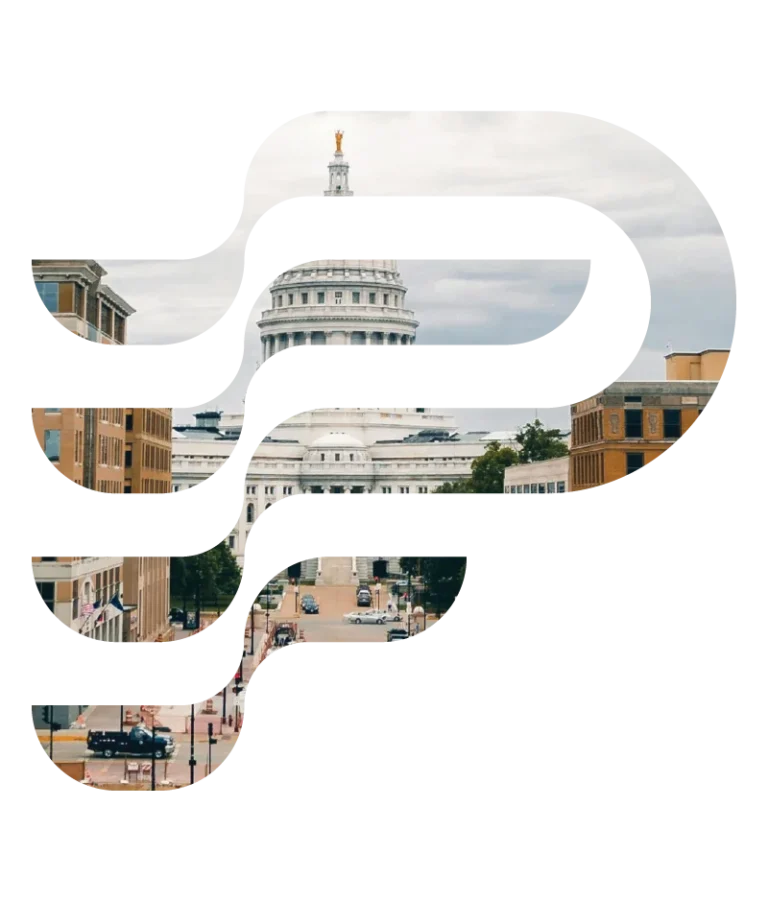 Pemberton icon stylized with Madison Wisconsin law capital