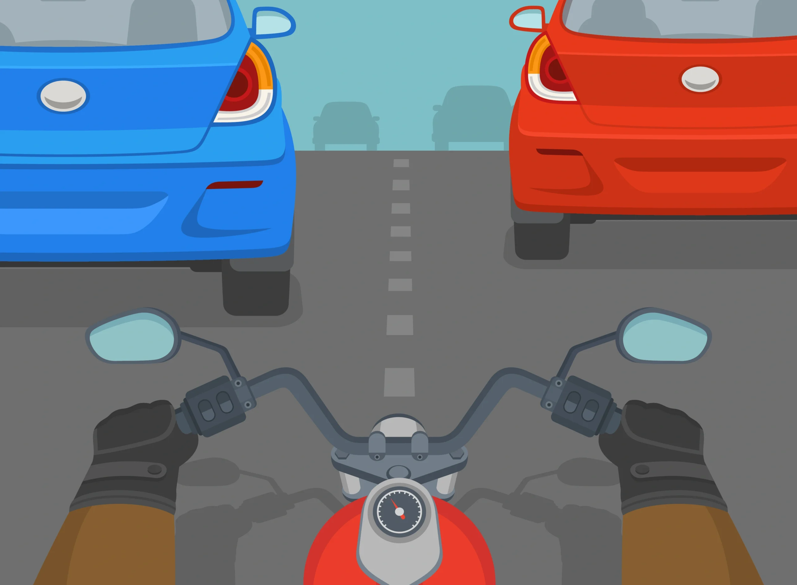 Lane Splitting Person Pov