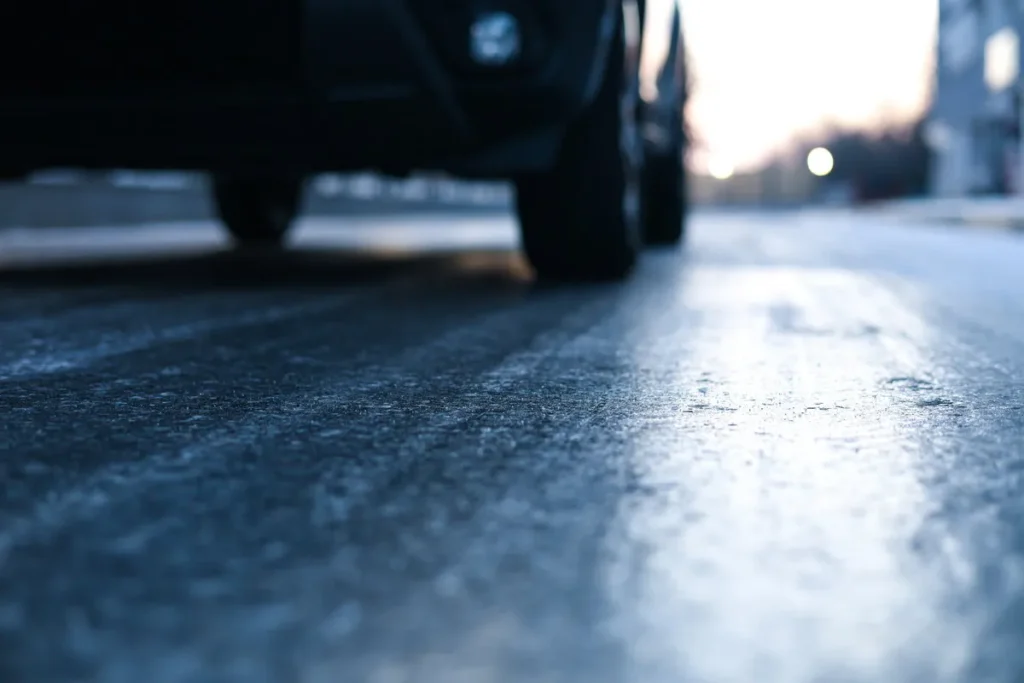 Icy Road Danger For Driving