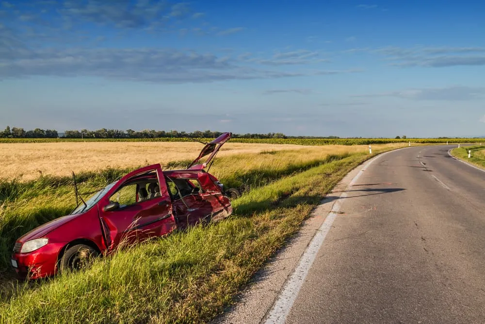 A dangerous car accident on highway