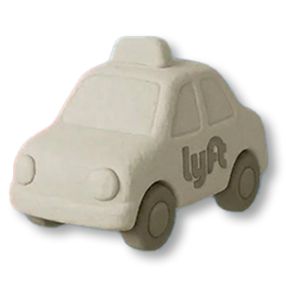 Stylized illustration of a Lyft rideshare vehicle icon
