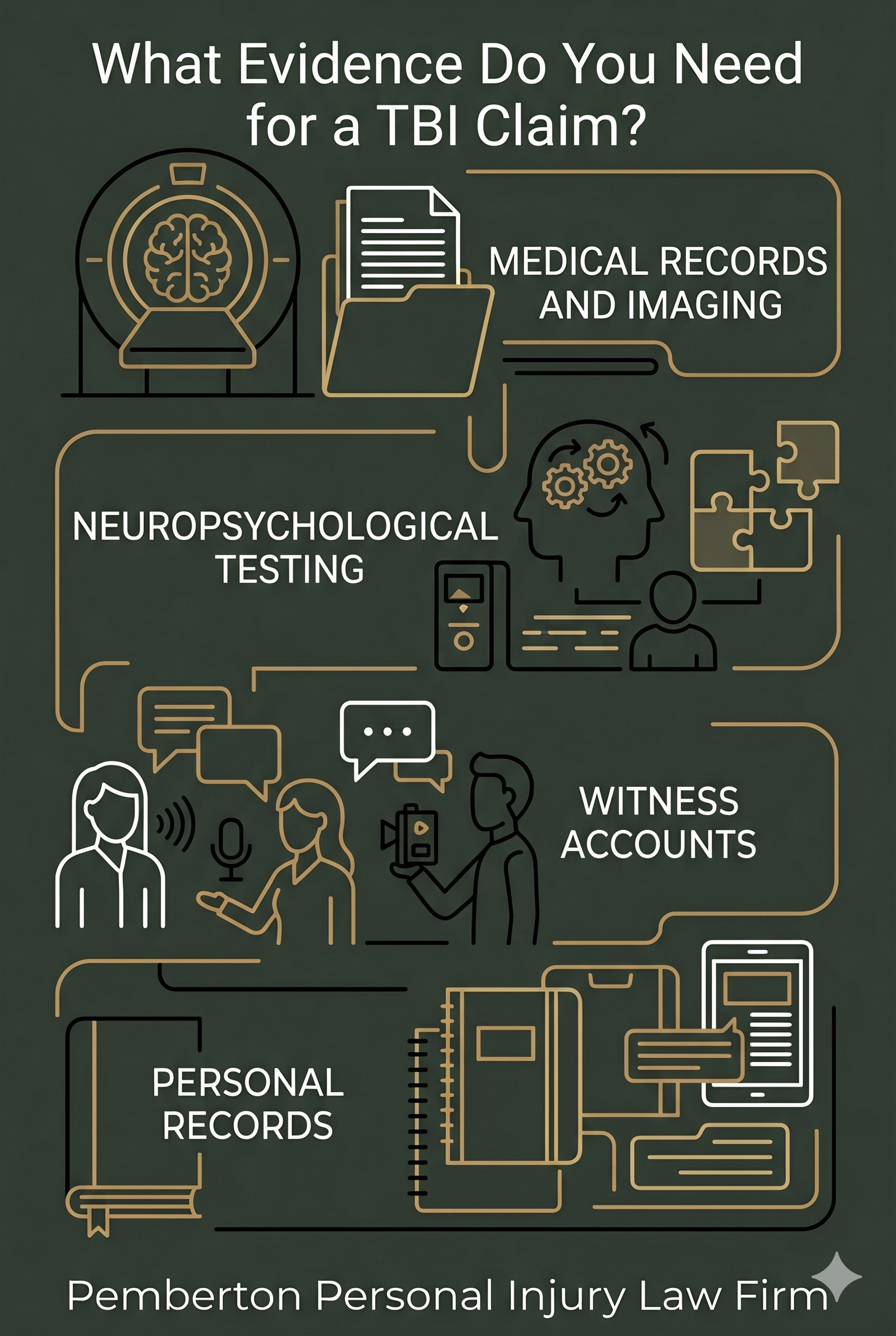 Infographic How to Prove a Traumatic Brain Injury - Pemberton Personal Injury