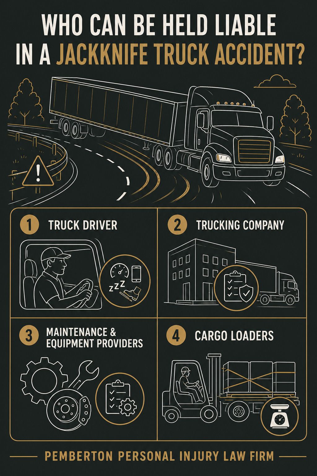 Infographic What Is a Jackknife Truck Accident and Who Is Liable - Pemberton Personal Injury