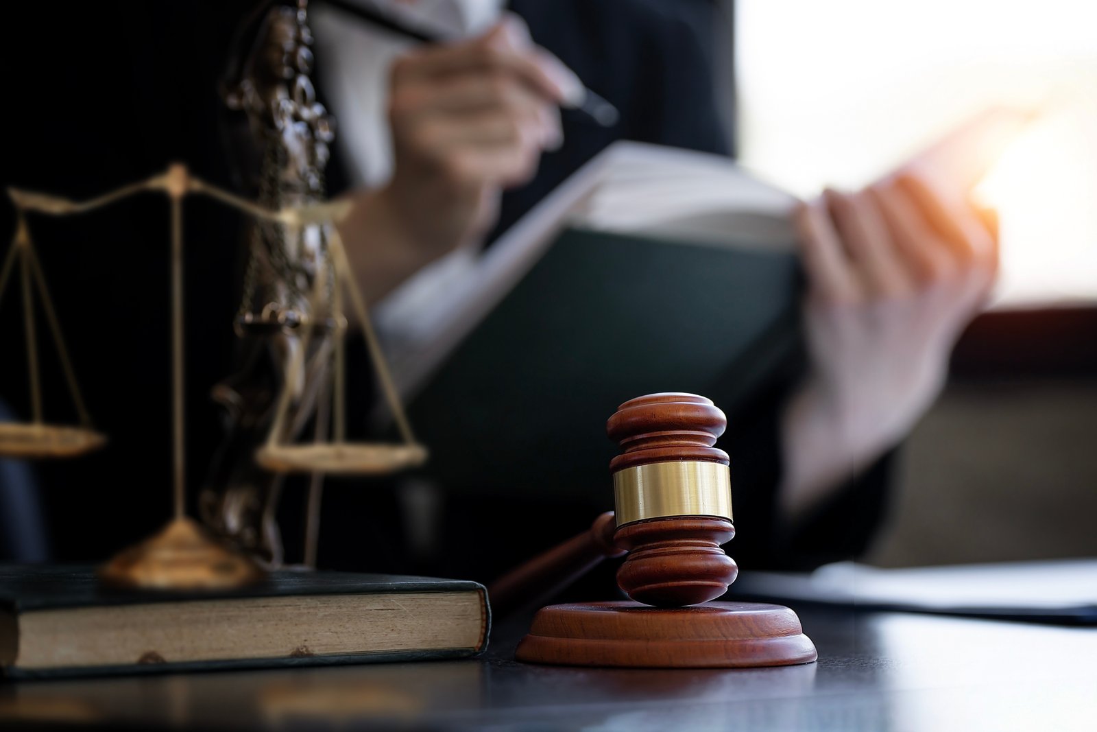 Gavel on a desk representing a Wisconsin personal injury settlement being reviewed